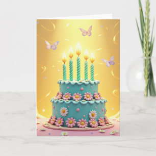 Tarjeta de deseo de pastel caprichoso
