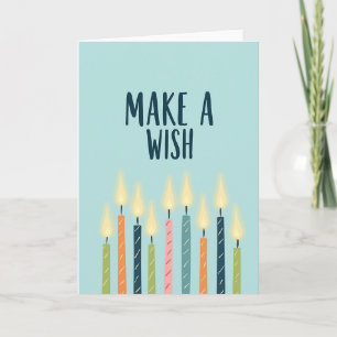Tarjeta de deseo de vela rayada