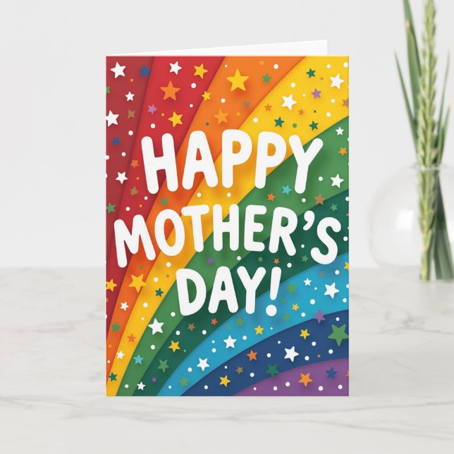 Tarjeta de deseo del día de la madre Arcoíris (Anverso)