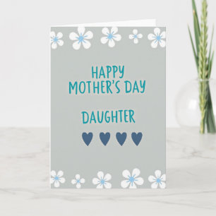 Tarjeta de deseo del día de la madre Blue Hearts