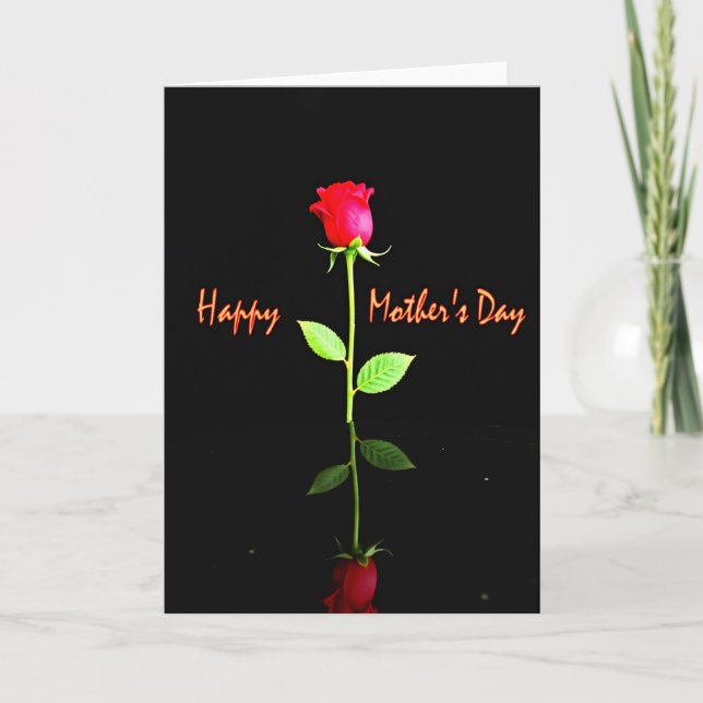 Tarjeta de deseo del Día de la Madre con rosas (Anverso)