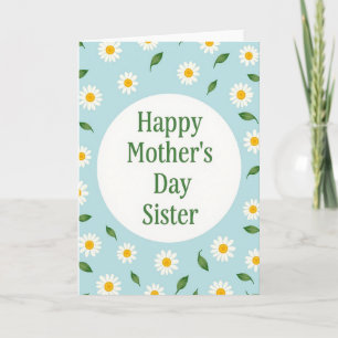 Tarjeta de deseo del Día de la Madre Daisy