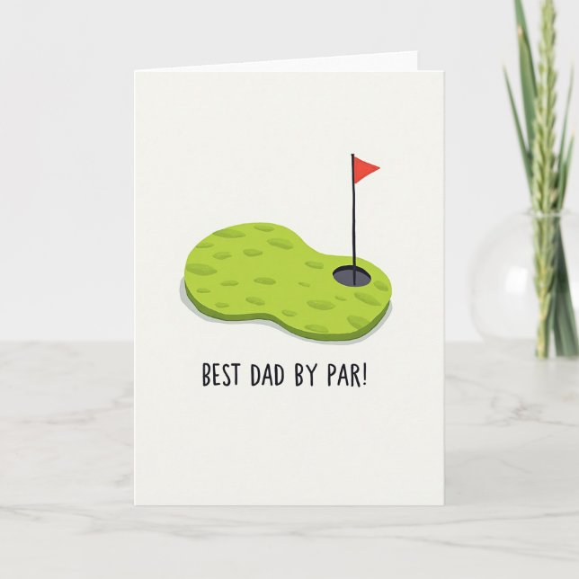 Tarjeta de deseo del Día del Padre de Golf (Anverso)