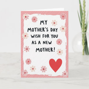 Tarjeta de Deseo Floral para Nueva Madre