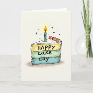 Tarjeta de deseo para el día del pastel dulce