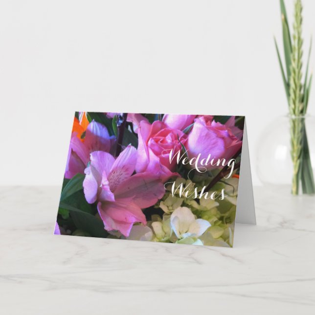 Tarjeta de deseos Bodas religiosos Bouquet (Anverso)
