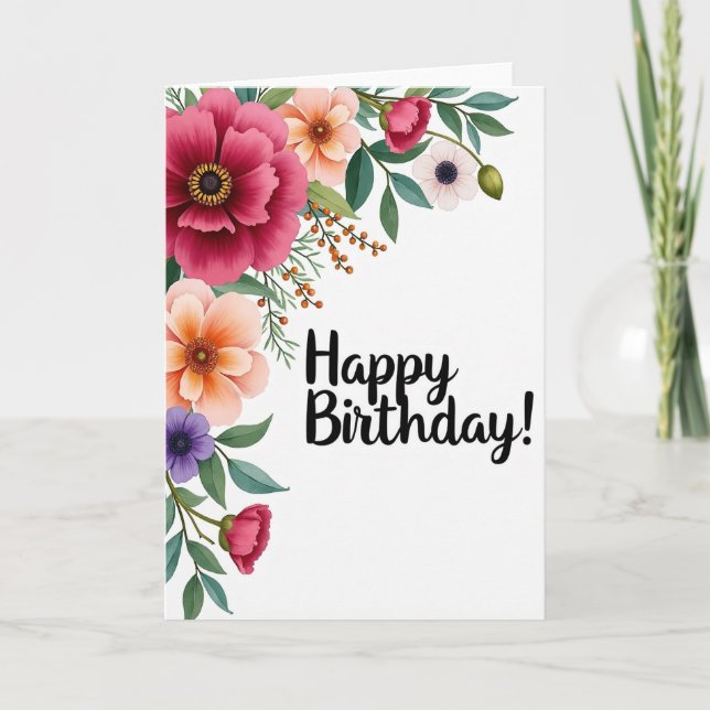 Tarjeta de deseos botánicos Ombre (Anverso)