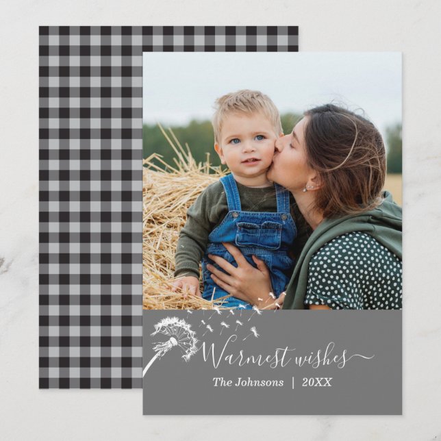 Tarjeta de Deseos Cálidos de Búfalo Dandelion Clas (Anverso / Reverso)