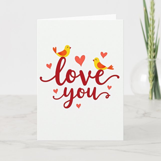 Tarjeta de deseos con pájaros de amor (Anverso)