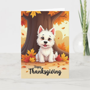 Tarjeta de deseos de Acción de Gracias de otoño