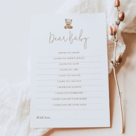 Tarjeta de deseos de bebé Minimalista para Baby Sh