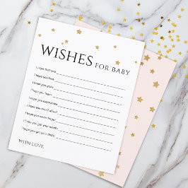 Tarjeta de deseos de consejos para bebé con estrel