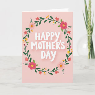 Tarjeta de deseos de corona floral