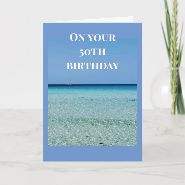 Tarjeta de "DESEOS DE CUMPLEAÑOS 50" con "LO MEJOR (Anverso)