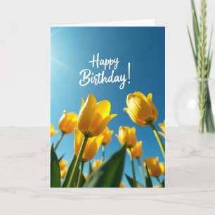 Tarjeta de deseos de cumpleaños con cielo azur