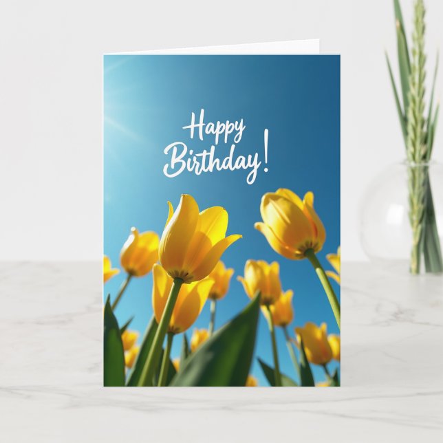 Tarjeta de deseos de cumpleaños con cielo azur (Anverso)
