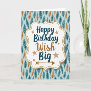 Tarjeta de deseos de cumpleaños con hojas
