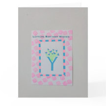 Tarjeta de deseos de cumpleaños con letras 