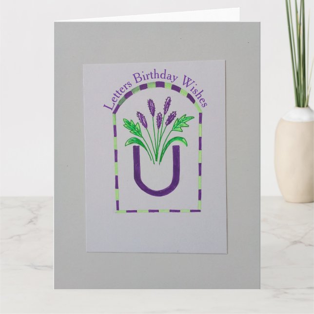 Tarjeta de deseos de cumpleaños con letras  (Anverso)