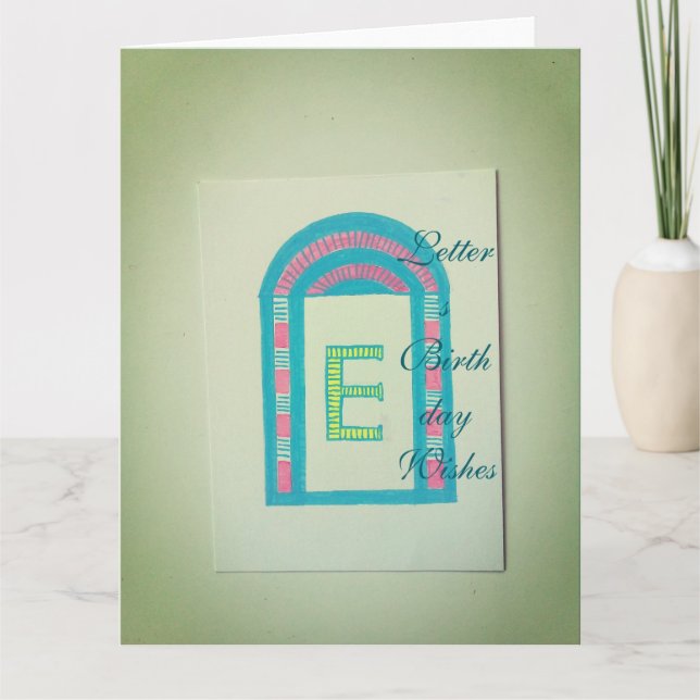 Tarjeta de deseos de cumpleaños con letras (Anverso)