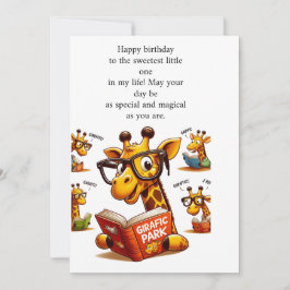tarjeta de deseos de cumpleaños con libro de lectu