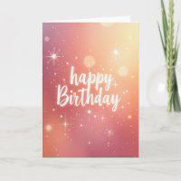 Tarjeta de deseos de cumpleaños con luz de estrell