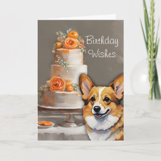 Tarjeta de deseos de cumpleaños Corgi