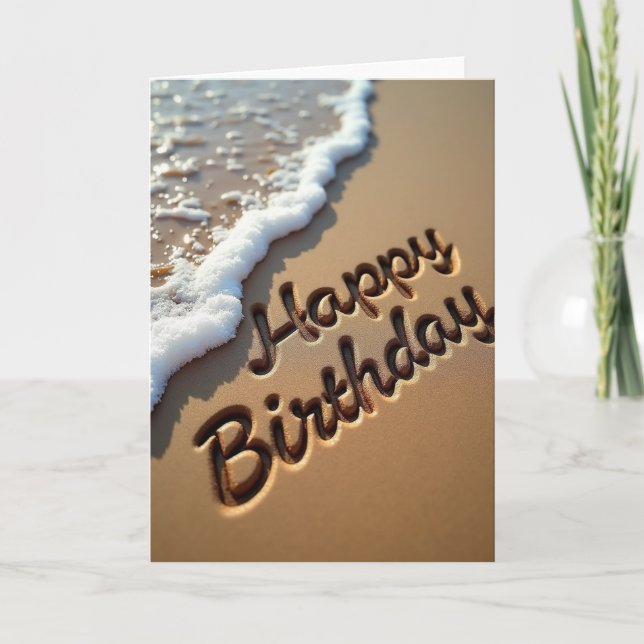 Tarjeta de deseos de cumpleaños costera (Anverso)