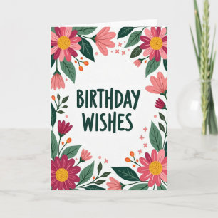 Tarjeta de deseos de cumpleaños de naturaleza vívi