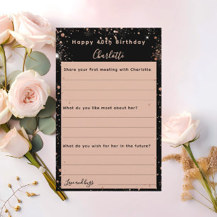 Tarjeta de deseos de cumpleaños del rosa negro bri