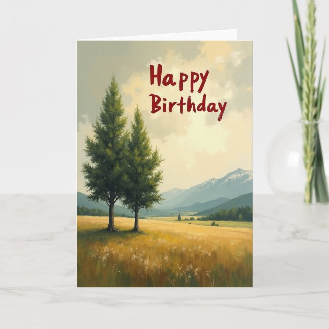 Tarjeta de deseos de cumpleaños escénica (Anverso)