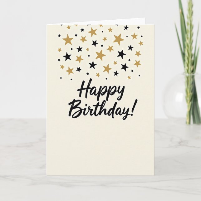 Tarjeta de deseos de cumpleaños estrellados (Anverso)