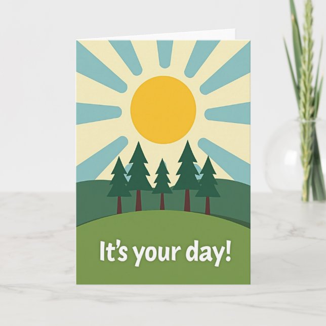 Tarjeta de deseos de cumpleaños iluminada por el s (Anverso)