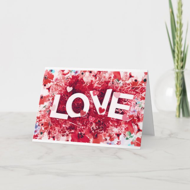 TARJETA DE DESEOS DE CUMPLEAÑOS LLENA DE "AMOR" (Anverso)