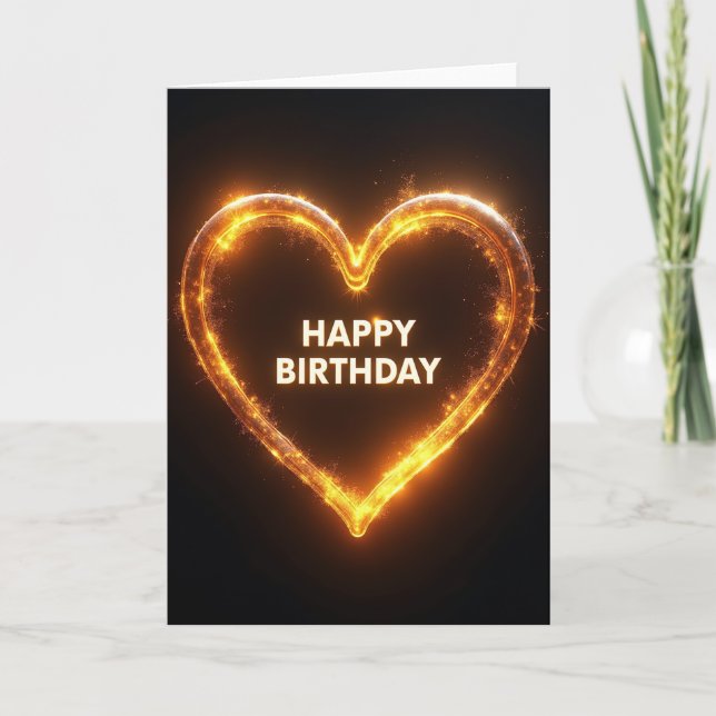 Tarjeta de deseos de cumpleaños luminosa (Anverso)