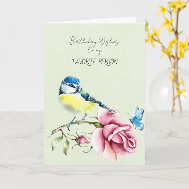 Tarjeta de deseos de cumpleaños para mi persona fa (flor amarilla)
