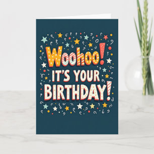 Tarjeta de deseos de cumpleaños radiantes