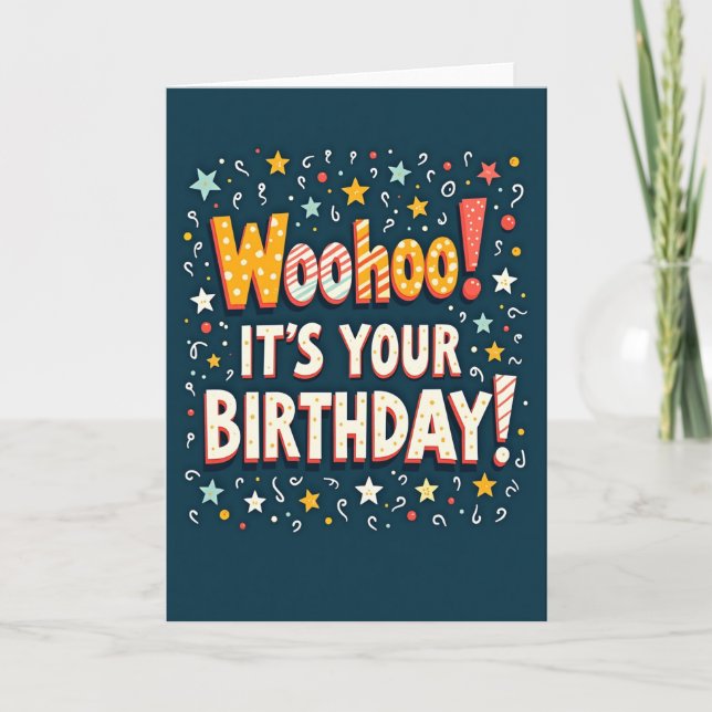 Tarjeta de deseos de cumpleaños radiantes (Anverso)
