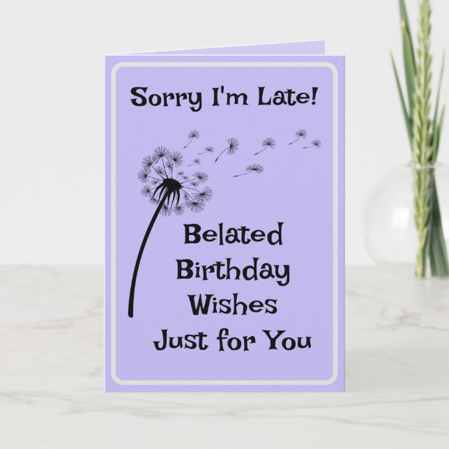 Tarjeta de deseos de cumpleaños retrasada (Anverso)