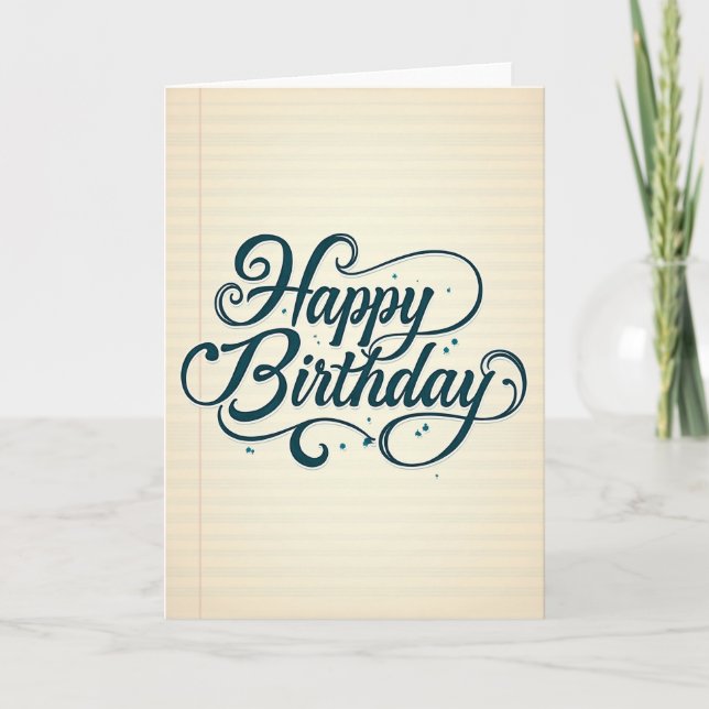 Tarjeta de deseos de cumpleaños Swirls (Anverso)