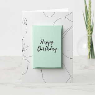 Tarjeta de deseos de cumpleaños verde menta