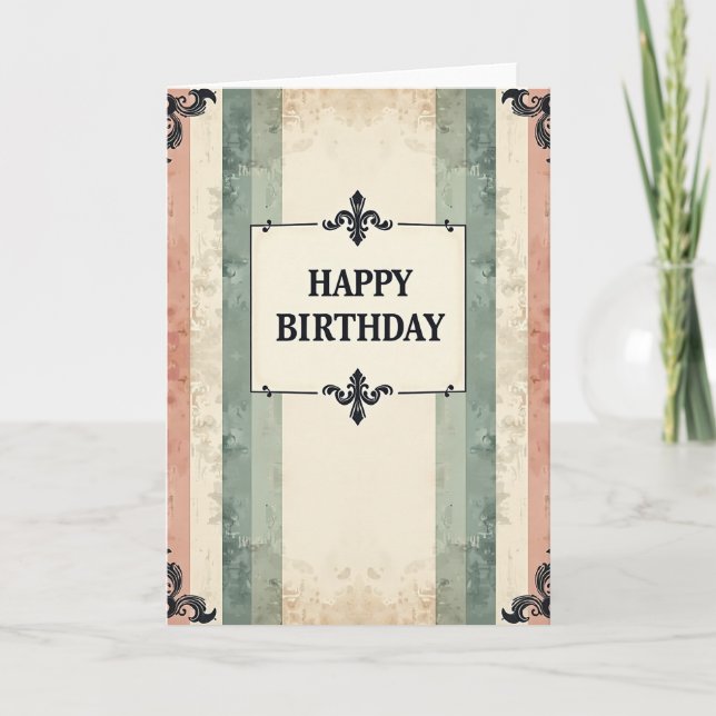 Tarjeta de deseos de cumpleaños vintage (Anverso)
