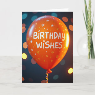 Tarjeta de deseos de esfera naranja