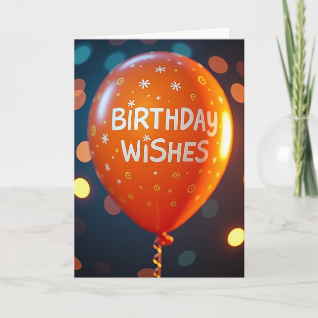 Tarjeta de deseos de esfera naranja (Anverso)