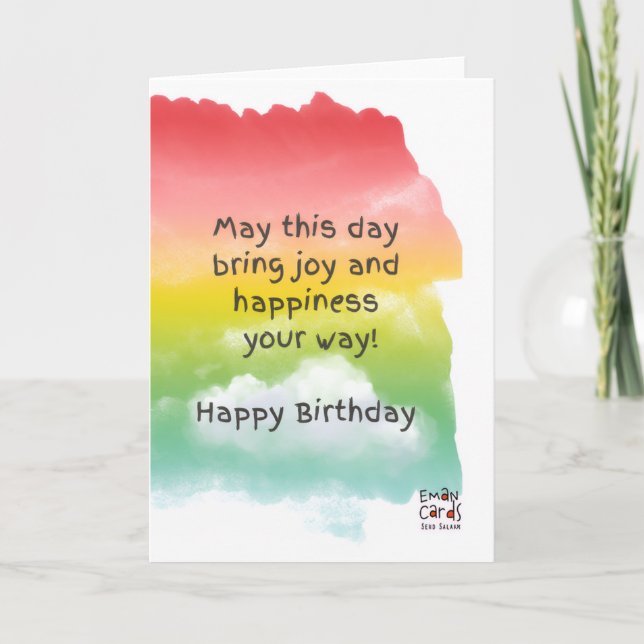 Tarjeta de deseos de feliz cumpleaños (Anverso)