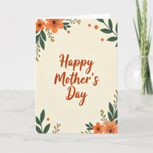 Tarjeta de deseos de feliz día de las madres cálid