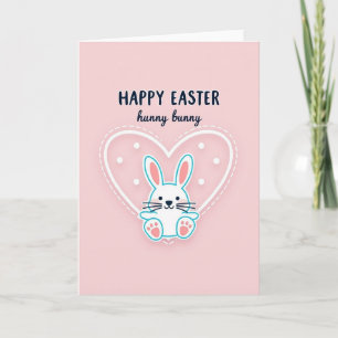 Tarjeta de deseos de Feliz Pascua de Bunny