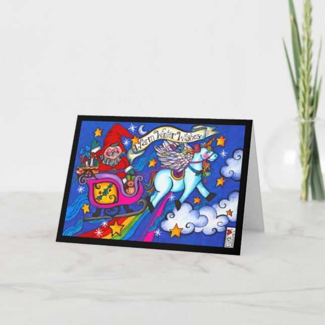 Tarjeta de deseos de invierno cálido (Anverso)