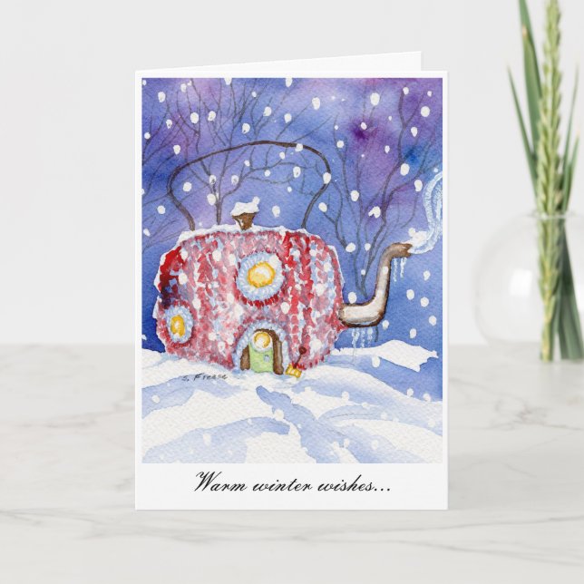 Tarjeta de "Deseos de Invierno Cálido" (Anverso)