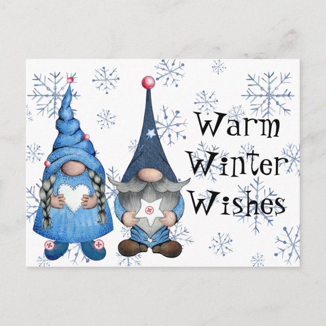 Tarjeta de deseos de invierno cálido (Anverso)